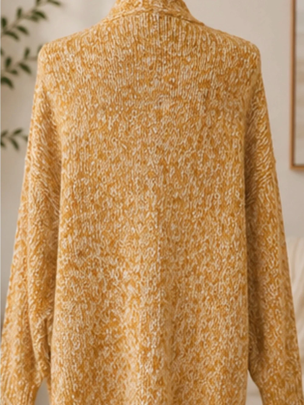 LOFT Outlet Marled Yellow Open Front Cardigan Sweater XL - Picture 2 of 4
